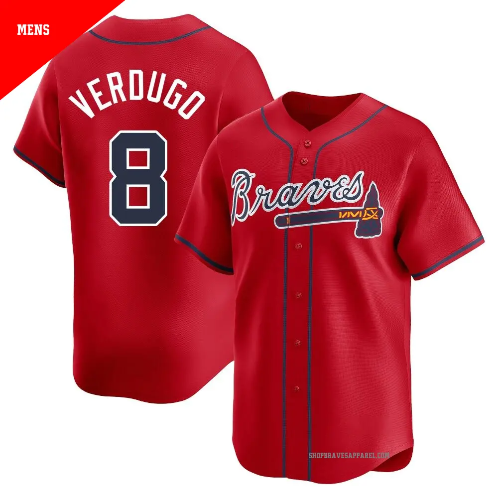 Men's ＃8 Alex Verdugo Atlanta Braves Red Limited Alternate Jersey