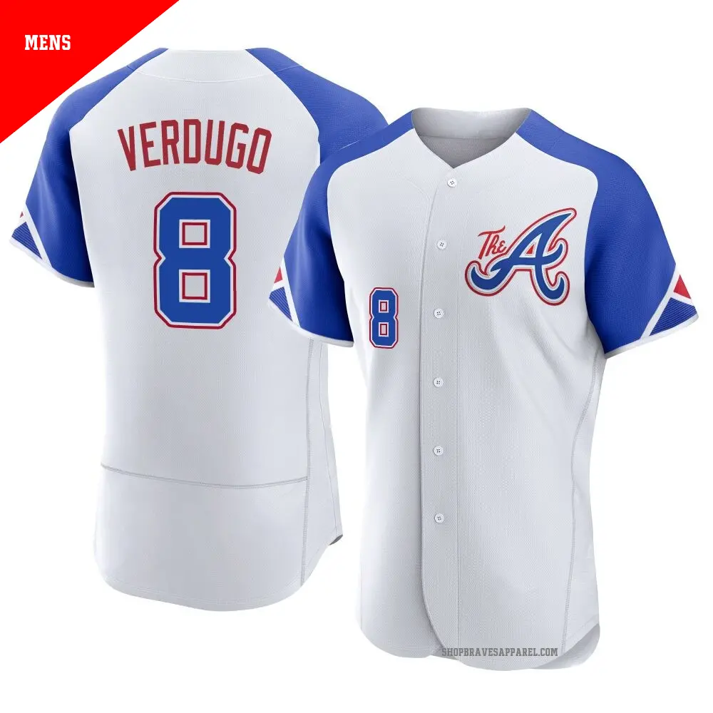 Men's ＃8 Alex Verdugo Atlanta Braves White Authentic 2023 City Connect Jersey