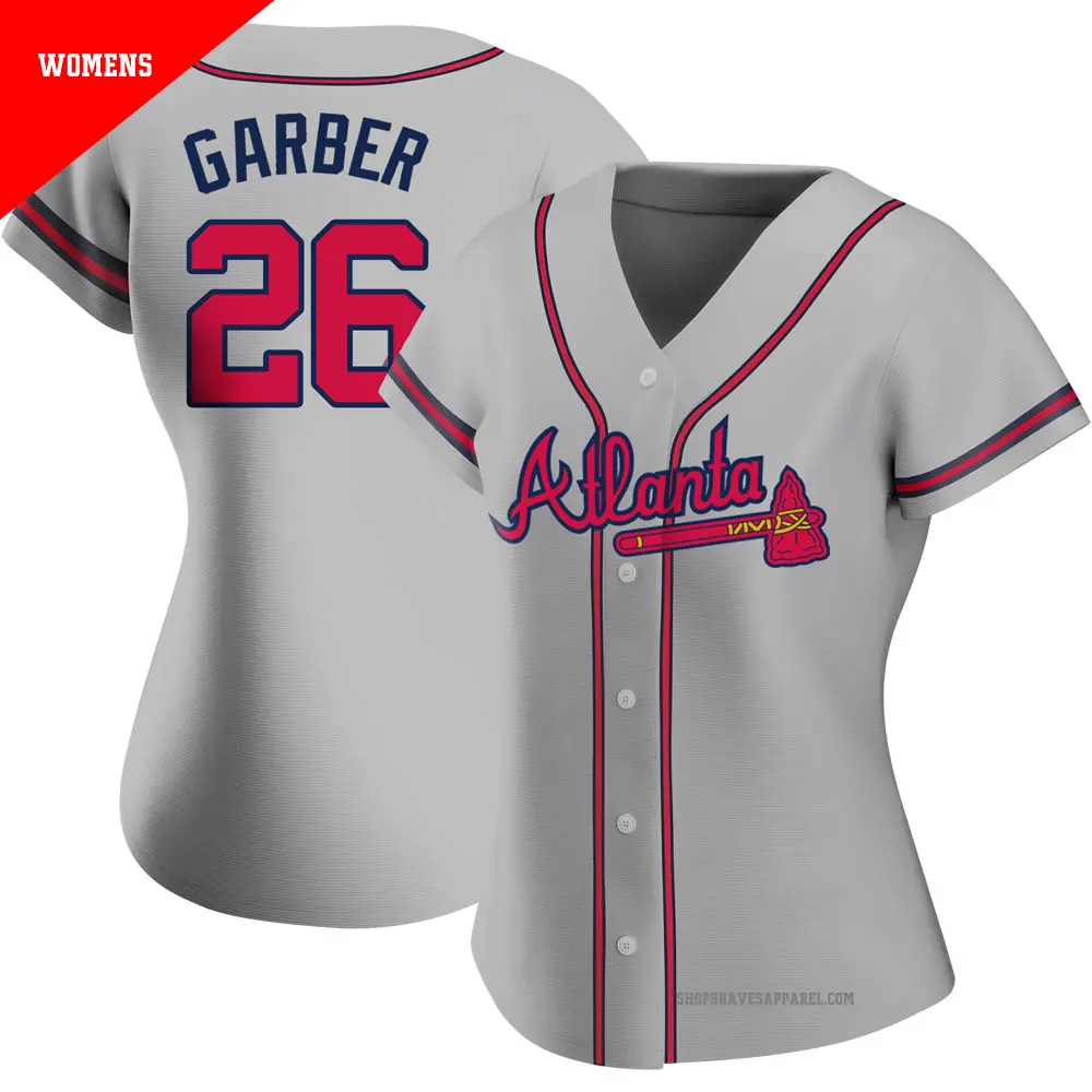 Women's ＃26 Gene Garber Atlanta Braves Gray Replica Road Jersey