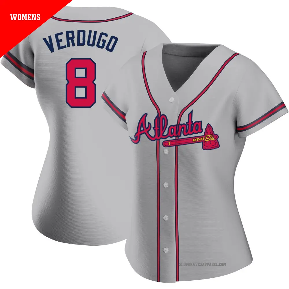 Women's ＃8 Alex Verdugo Atlanta Braves Gray Authentic Road Jersey
