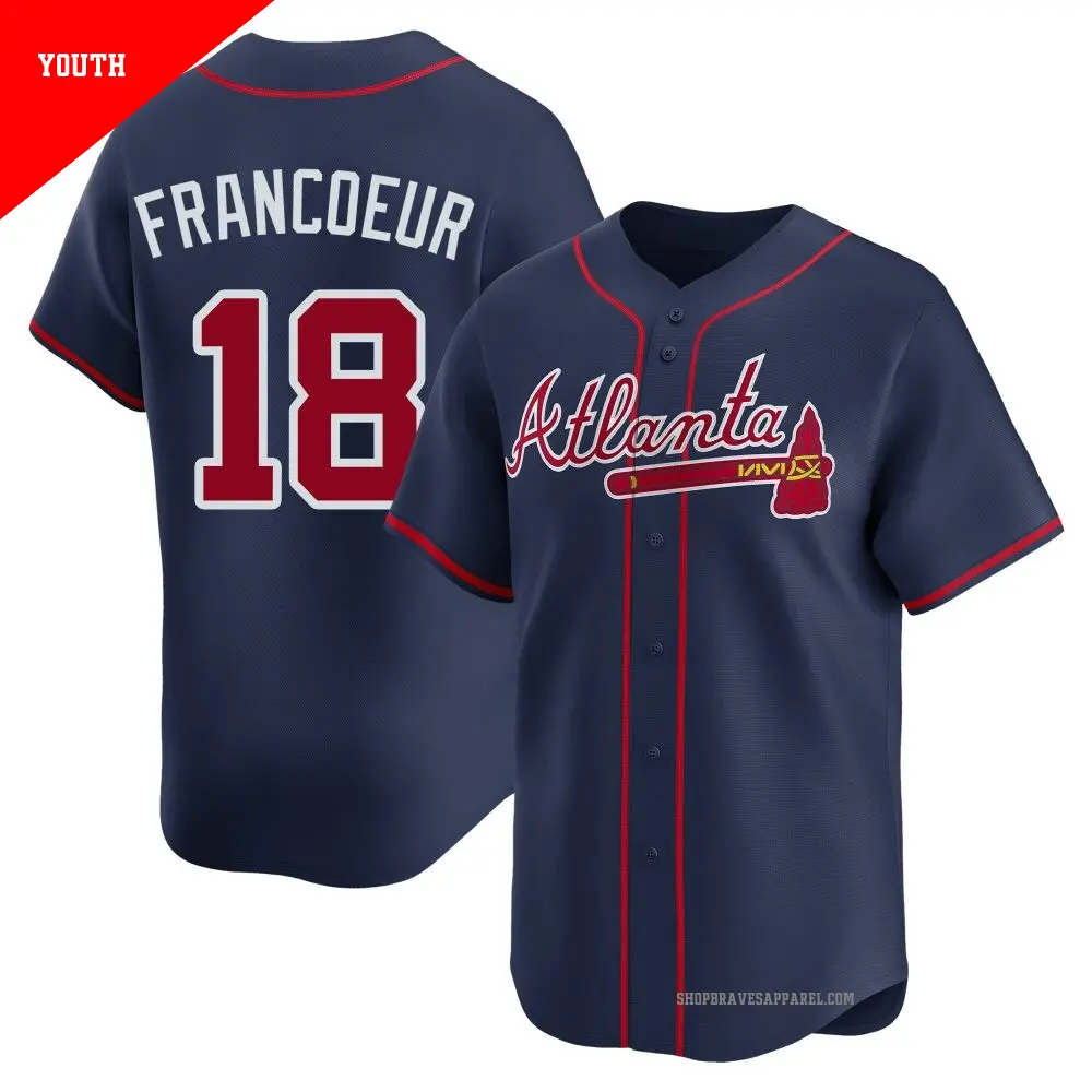 Youth ＃18 Jeff Francoeur Atlanta Braves Navy Limited Alternate Jersey