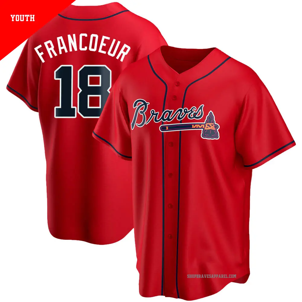 Youth ＃18 Jeff Francoeur Atlanta Braves Red Replica Alternate Jersey